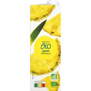 Monoprix Bio Ananas 100% pur jus 1L