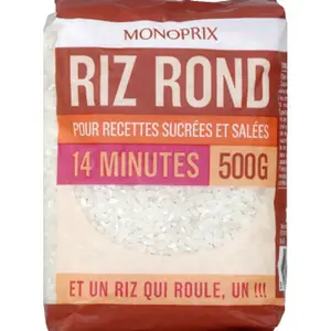 Monoprix Riz Rond Pour Recettes Salées et Sucrées 500g