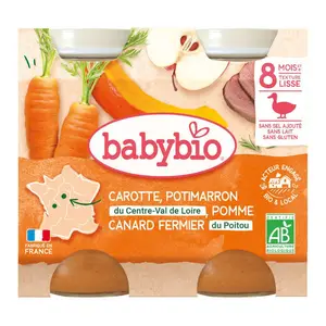 [Par Naturalia] Babybio Carotte Potimarron Pomme Canard fermier du Poitou 400g