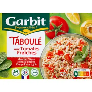 Garbit Taboulé aux tomates fraîches, menthe, citron & huile d'olive 525g