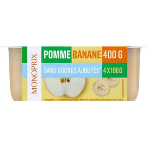 Monoprix Purée de Pomme banane 4x100g