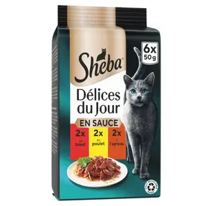 Sheba Délices Du Jour En Sauce Sélection Du Boucher Pour Chat 6X50G