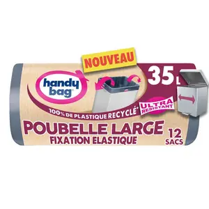 Handy Bag Sacs poubelle 100% plastique recyclé, 12x35L