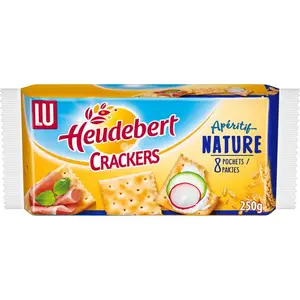 Lu Heudebert Biscuits Apéritifs Crackers Nature 250g