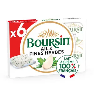 Boursin Fromage à tartiner ail et fines herbes 6 portions 96g