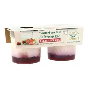 Tradi-Bergere Tradi Bergere Yaourt Au Lait De Brebis Aux Fruits Rouges Bio 2X100G