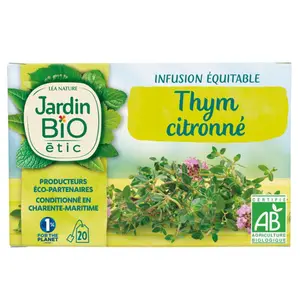 Jardin Bio Etic Infusion Thym Citronné Sachet x20 30g