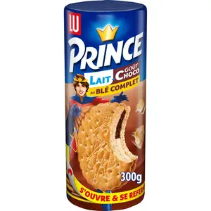 Lu Prince Biscuits fourrés au Chocolat Lait Blé Complet 300g