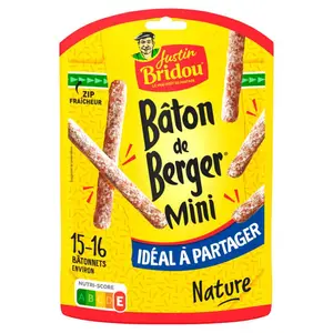 Justin Bridou Mini Bâton Saucisson Sec Nature Sachet x15 160g