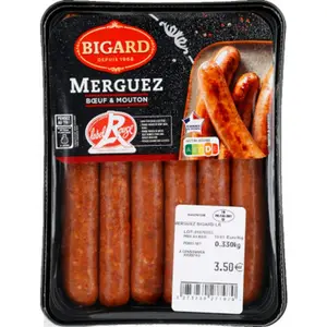 Bigard Merguez Boeuf Et Mouton X6 330G