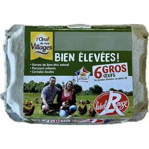 L'Œuf de Nos Villages Gros Œufs label rouge x6