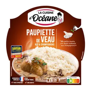 La Cuisine D'Océane paupiette de veau aux champignons et riz 300g