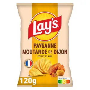 Lay's Chips Paysanne Saveur Poulet Moutarde de Dijon et Miel 120g
