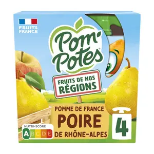 Pom'Potes Purée De Pommes Et Poires Le Pack De 4x90g