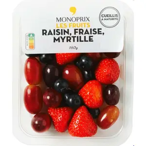 Monoprix Les Fruits Raisin Fraise Myrtille 180g