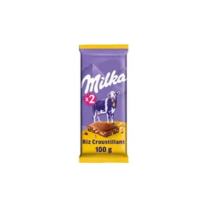 Milka Tablette Chocolat Au Lait Et Au Riz Croustillant 2x100g
