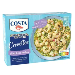 Costa Crevettes ail & fines herbes ASC 225g