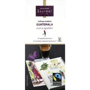 Monoprix Gourmet Café Pur Arabica Guatemala x10 Capsules 52g