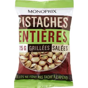 Monoprix Pistaches entières grillées salées 125g