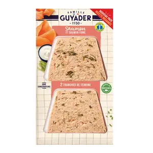 Guyader Terrine au saumon et saumon fumé x2 120g