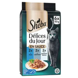 Patee Pour Chat Adulte En Sauce Thon Cabillaud Delices Du Jour Sheba