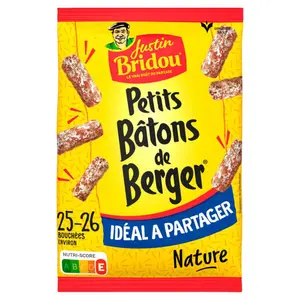 Justin Bridou Saucisson Petits Bâton Berger Nature Apéritif 160g