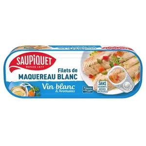 Saupiquet Filets de Maquereau Blanc & Vin Blanc Aromates 176g
