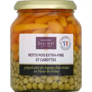 Monoprix Gourmet Petits Pois Extra-Fins et Carottes 215g
