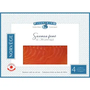 Fjord king Saumon Fumé de l'Atlantique x4 tranches 140g