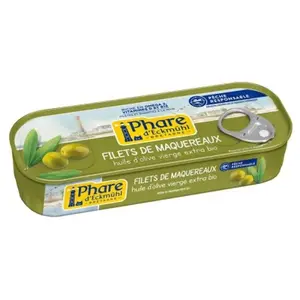 Phare d'Eckmühl Filets de Maquereaux Huile d'Olive Vierge Extra Bio 151g