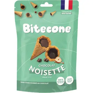 Bitecone Mini cônes fourrés au chocolat noisette 100g