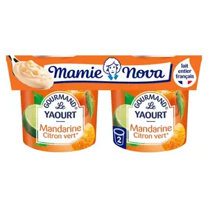 Mamie Nova Yaourt à la mandarine & citron vert 2x150g