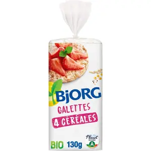 Bjorg Galettes 4 céréales, pauvre en sel, Bio 130g