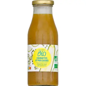 Monoprix Bio Soupe aux courgettes et pois cassés 50cl