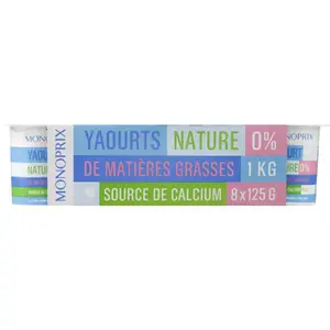 Monoprix Yaourt nature 0% 125g