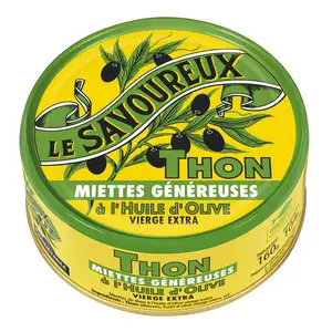 Le Savoureux Miettes Généreuses De Thon À L'Huile D'Olive Vierge Extra 160G