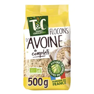 Terres et Céréales Flocons d'avoine complets, Bio 500g