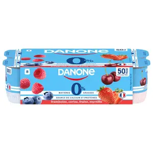 Light & Free Yaourt aux fruits rouges allégé 0% 8x125g