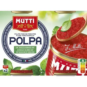 Mutti Polpa Pulpe Fine de Tomates Basilic 2x400g