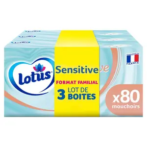 Lotus Sensitive Boite Mouchoirs Format Familial 3x80