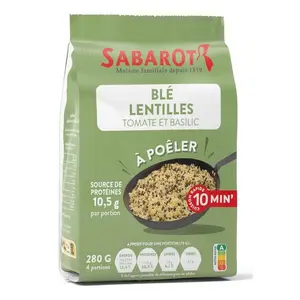 Sabarot Blé Lentilles tomate & Basilic 280g