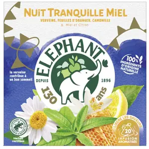 Eléphant Infusion Nuit Tranquille Miel x20 30g