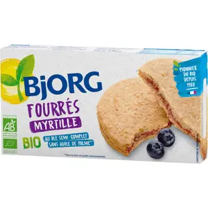 Bjorg Biscuits Fourrés Myrtilles Bio Sans Huile de Palme 175g