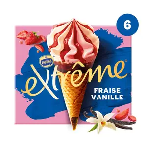 Nestlé Cônes glacés fraise et vanille x6 426g