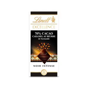 Lindt Excellence Chocolat Noir 70% Cacao Caramel au Beurre Demi-Sel 100g