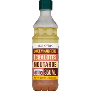 Monoprix Sauce Vinaigrette Echalotes Moutarde 350ml