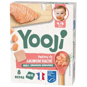 Yooji Potiron de Saumon Haché MSC et surgelés Dès 4/6 mois 80g