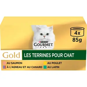 Purina Gourmet Gold Les Terrines pour Chat 4x85g