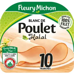Fleury Michon Blanc De Poulet Halal Tranches Fines x10