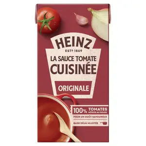Heinz La Sauce Tomate Cuisinée Ail & Oignons Brique 520g